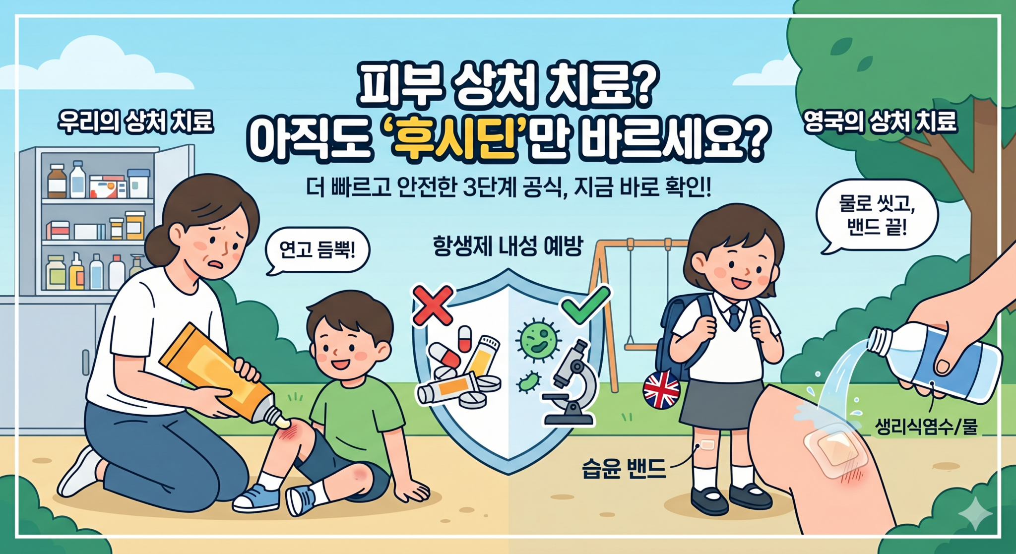 한국과 영국의 피부 상처치료 비교